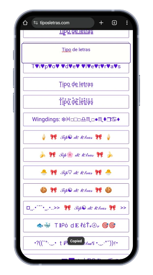 Copia el estilo que prefieras