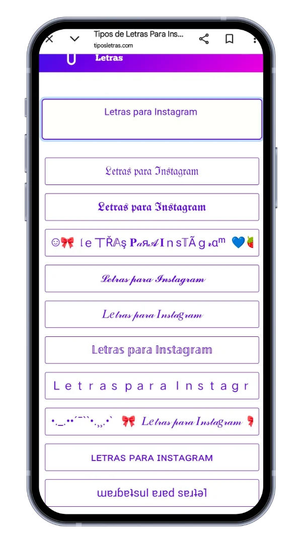 Tipos de Letras Para Instagram Bonitas~➜ ᐈ#𝟙 Tipografías 3 Espera la vista previa automática